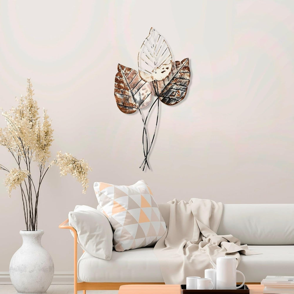 Accesoriu decorativ de perete din metal realizat manual, 45 x 85 cm | 100% metal (1,5 mm) | Design unic maro și negru, perfect pentru decorațiuni interioare | Montabil pe perete Statuete si sculpturi Naty Shop