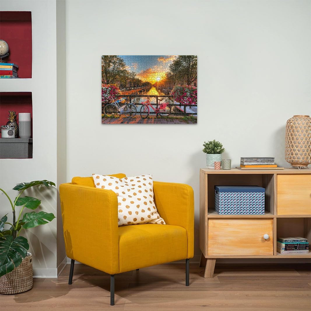 Ravensburger Puzzle 12000662 1000 piese Biciclete în Amsterdam - Puzzle colorat pentru adulți și copii în calitatea Ravensburger dovedită Puzzle Naty Shop