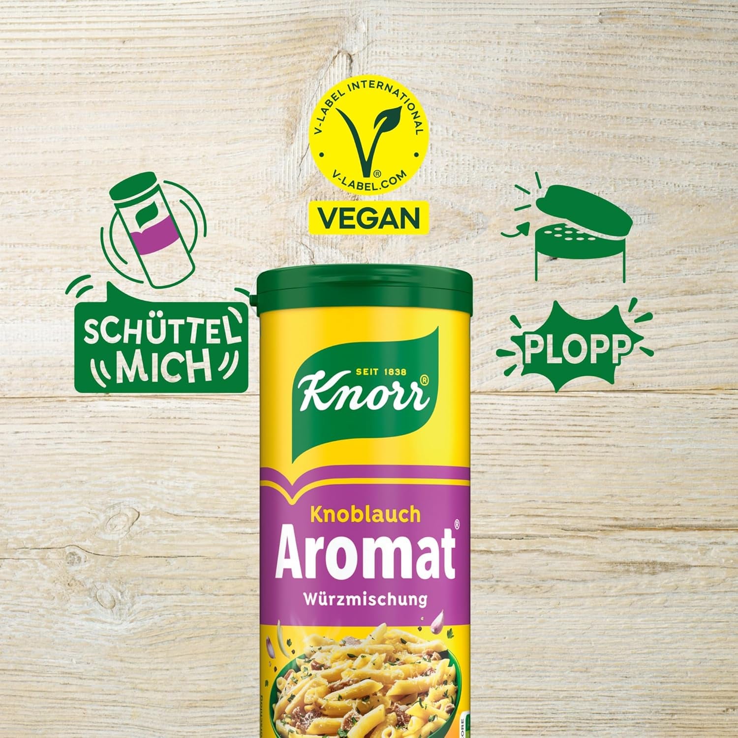 Knorr Würzmischung Garlic Aromat für schnelle Gerichte zum Würzen und Verfeinern von Pasta, Pizza, Gemüse und mehr 90 g