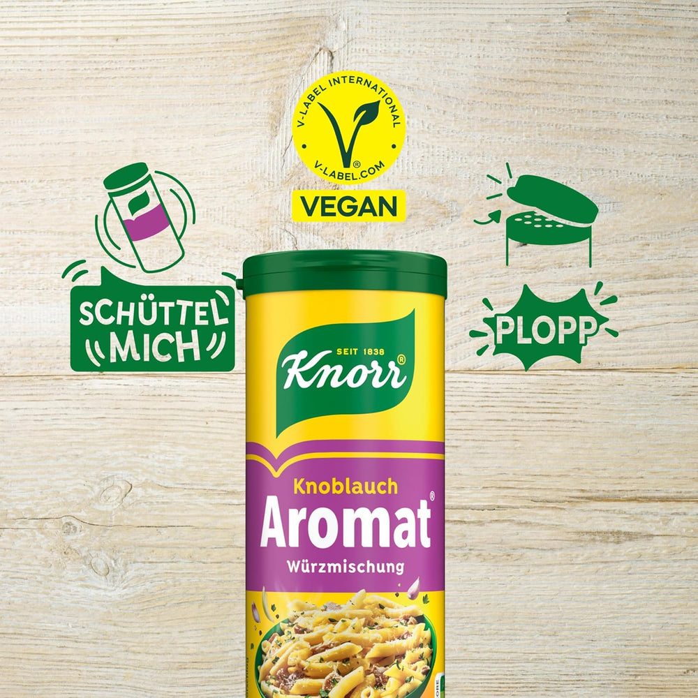 Knorr Würzmischung Garlic Aromat für schnelle Gerichte zum Würzen und Verfeinern von Pasta, Pizza, Gemüse und mehr 90 g