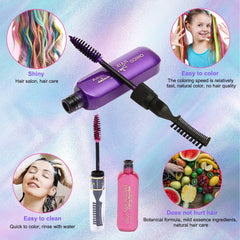13 bucăți cretă de păr pieptene lavabil pentru fete, set temporar de mascara lavabil pentru copii, 13 culori vopsea de păr de Halloween, pentru carnaval, cosplay, petrecere, Crăciun Halloween birthday Vopsea pentru par Naty Shop