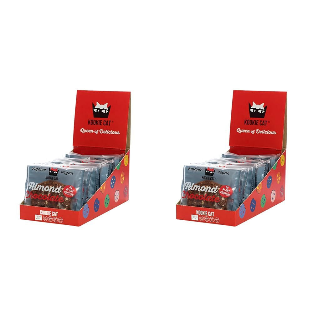 Migdale și Ciocolată - Fursecuri Vegane Ambalate Individual, Fără Gluten, Fără Soia, Organice, Migdale și Ovăz - Pachet Multiplu de 12 x 50g (Pachet de 2)