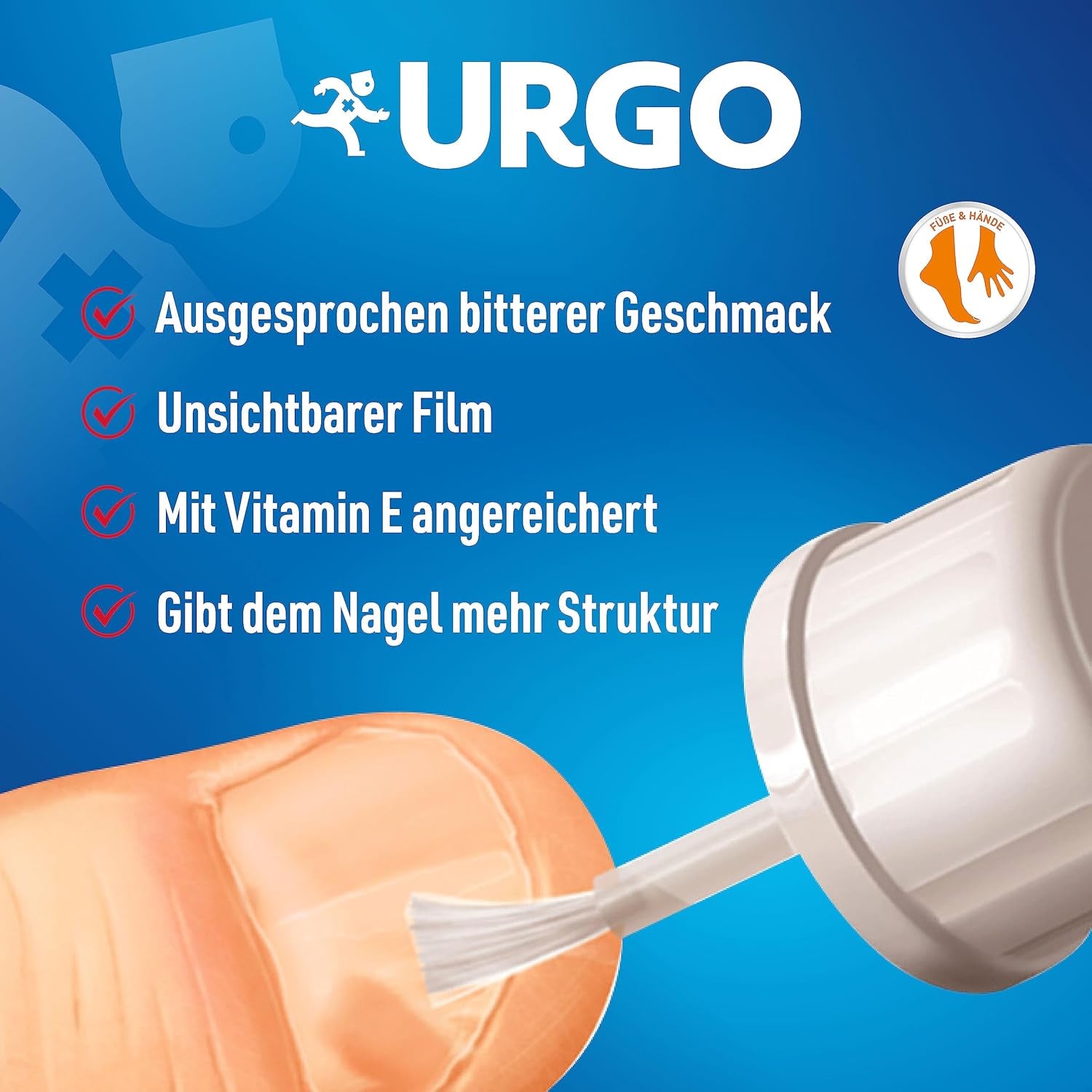 Urgo - Stop Red Nails - przezroczysty lakier do paznokci o gorzkim smaku - na obgryzione i zniszczone paznokcie oraz ssanie kciuka - od 3 roku życia - 9 ml - 40 aplikacji