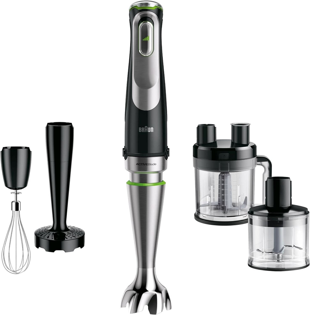 Braun Multiquick 9 MQ 9147X – Mit Stabmixer 5-In-1 Mit Standmixer-Aufsatz, Zerkleinerer, Kartoffel- & Gemüsestampfer & Schneebesen, Stufenlose Geschwindigkeitssenstellung, 1200 W, Schwarz/Edelstahl Kitchen Naty Shop Single 5-In-1 Inkl. Küchenmaschinen-Aufsatz
