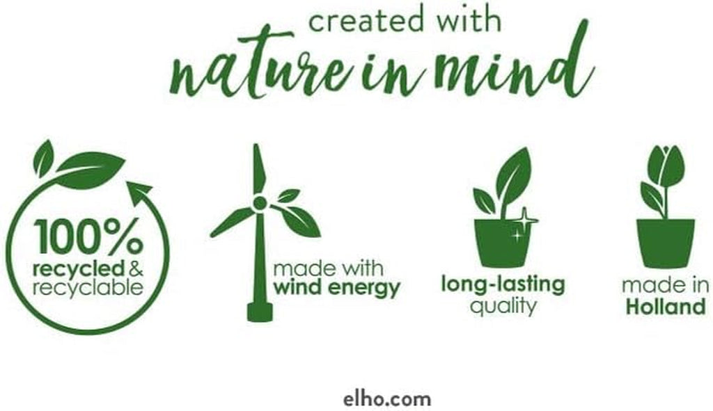 elho Brussels Bowl 23 - Ghiveci de flori de interior - Ø 22,9 x H 10,8 cm - Negru/Antracit