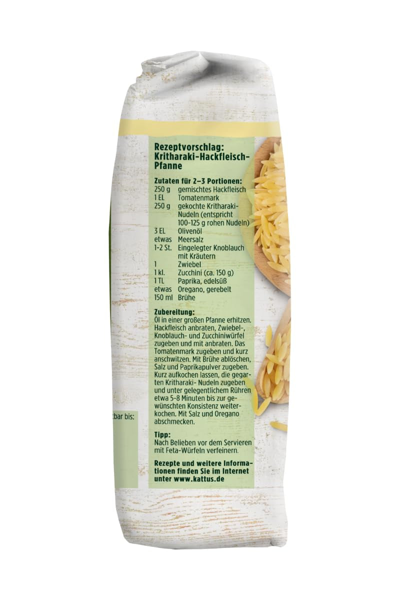 - Kritharaki Nudeln (Reisnudeln/Risoni/Orzo) | Griechische Nudelspezialität aus Hartweizengriess | 500 g w worku