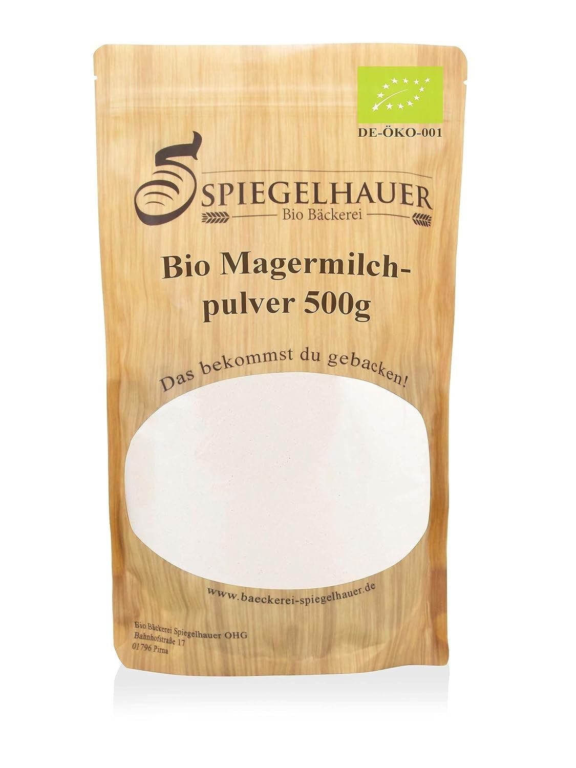 Bäckerei Spiegelhauer Bio Mager-Milchpulver 500 g Bio Milchpulver ohne Zusätze mleko w proszku I auch geeignet für Joghurt-Herstellung, Eis-Herstellung I Trockenmilchpulver, Beutel