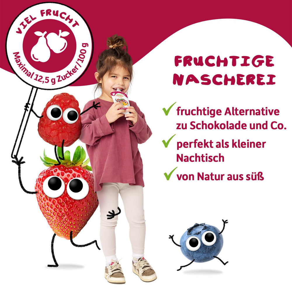 FRECHE FREUNDE Bio Quetschie Apple, Birne & Maracuja, Fruchtmus mit Obst im Quetschbeutel für Babies od 6. miesiąca, wegańskie, opakowanie 6er (6 x 100g)