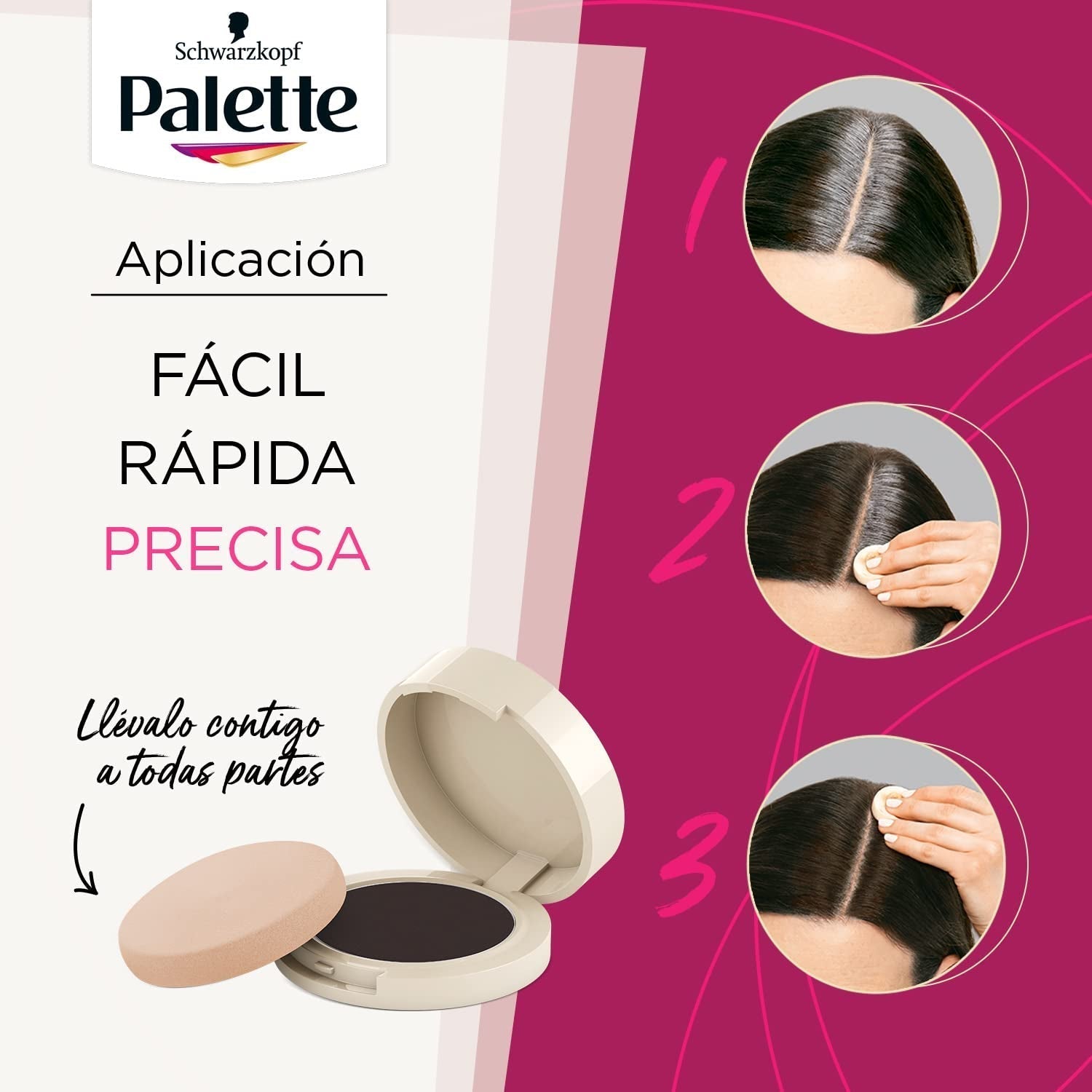 Palette Compact Root Retouch Retouch Root Powder, compact, maro castaniu, 1 buc Vopsea pentru par Naty Shop