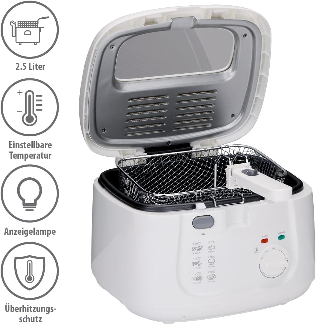 Alpina Frytownica 2,5L DF-165, 1800W - Regulacja temperatury do 190°C Urządzenia Naty Shop