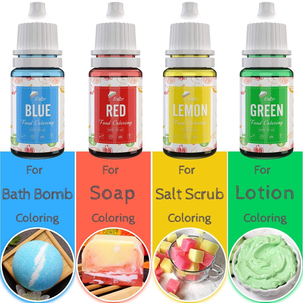 Zestaw 12 barwników spożywczych w płynie, po 10 ml każdy kolor Naty Shop