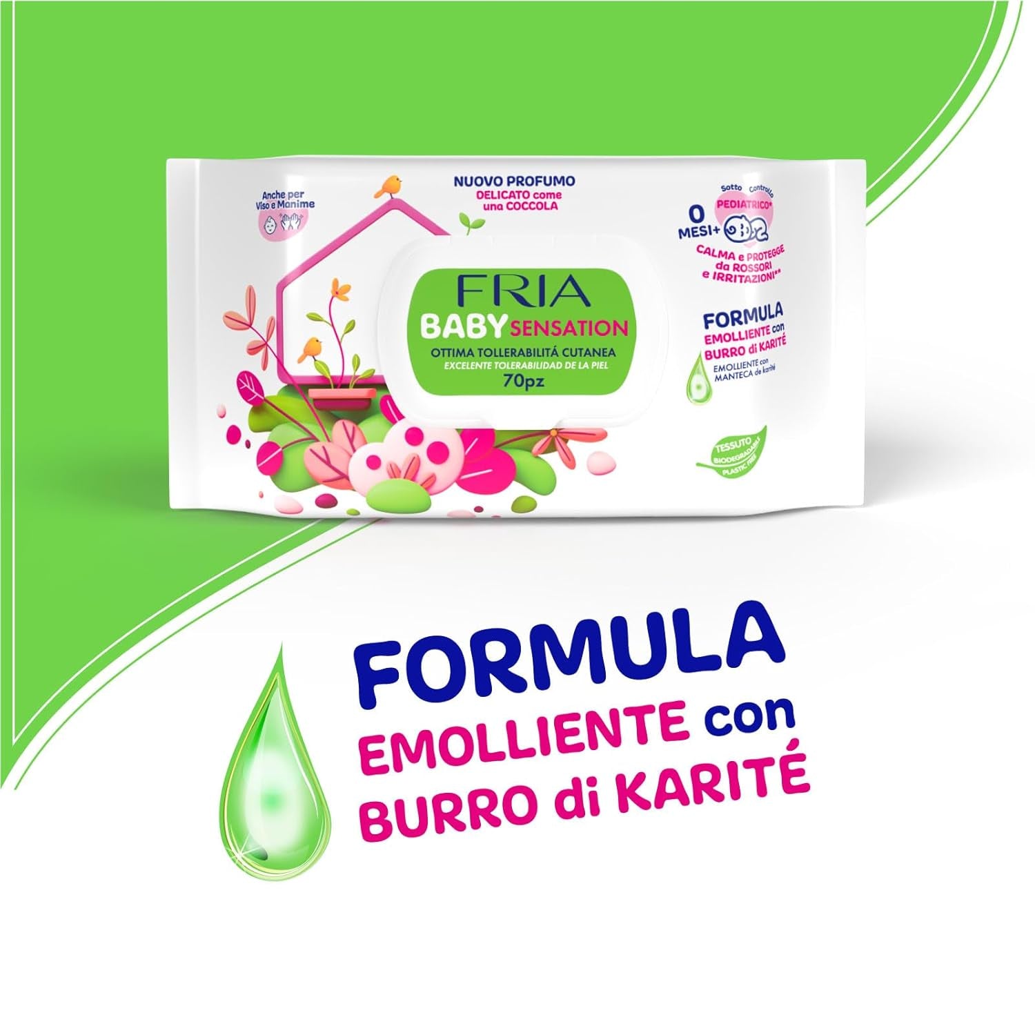 Baby Sensations z pokrywką, 72 chusteczki nawilżane, chusteczki do higieny osobistej, uniseks, dla dzieci