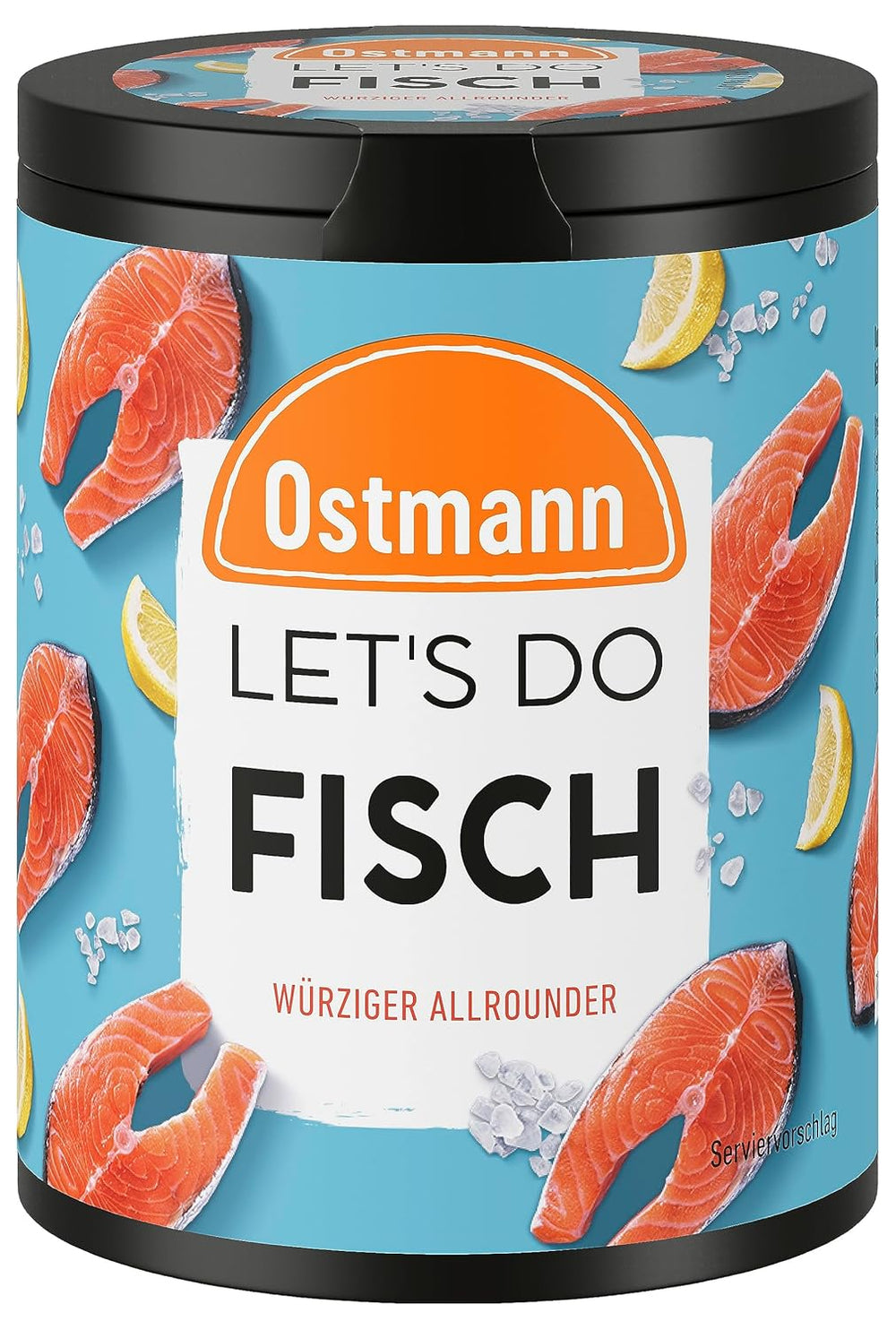 Ostmann Gewürze - Let's Do Fisch Allrounder | Gewürzsalz für Bratfisch, Flammlachs i Meeresfrüchte | Würziger Allrounder z musztardą, cytryną i koperkiem | 85 g w koszu Metalldose