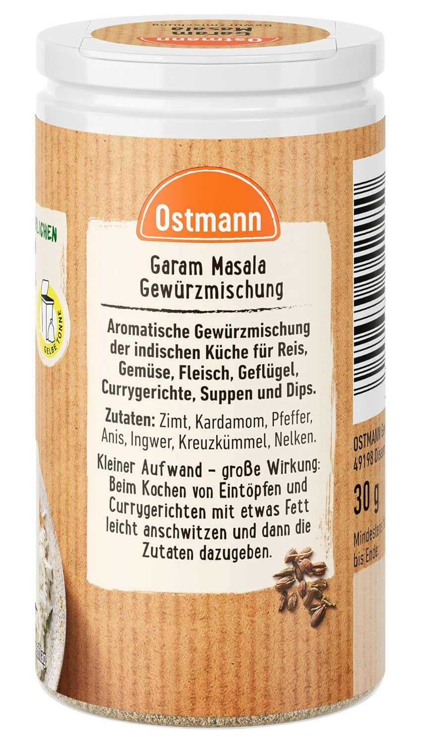 Ostmann Gewürze - Garam Masala Gewürzmischung | Nachfüllbare i nadające się do recyklingu Verpackung | 30 g w der Streudose