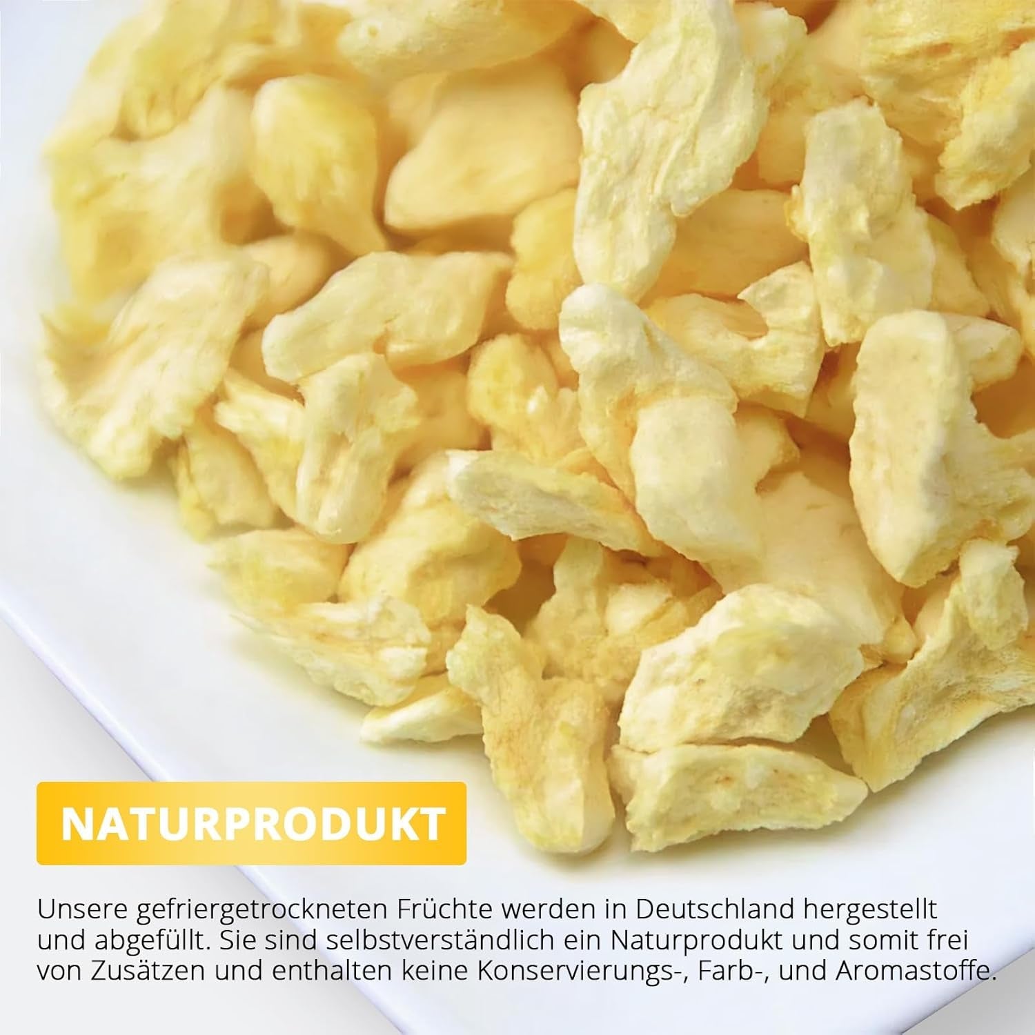 Ananas liofilizat 250g, bucăți mari, fructe liofilizate în felii, neîndulcite, bucăți de ananas fructate, ananas uscat Produse deshidratate Naty Shop