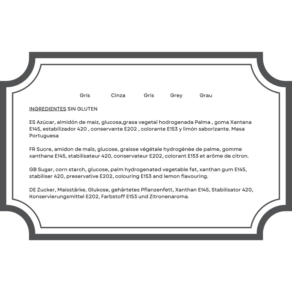 Azucren, Roll Fondant, Roll Fondant gri, ușor de utilizat, neted, flexibil, moale și pliabil, perfect pentru decorarea torturilor, Halal, Kosher, fără gluten, aromă de lămâie (250 G) Pasta de zahar Naty Shop