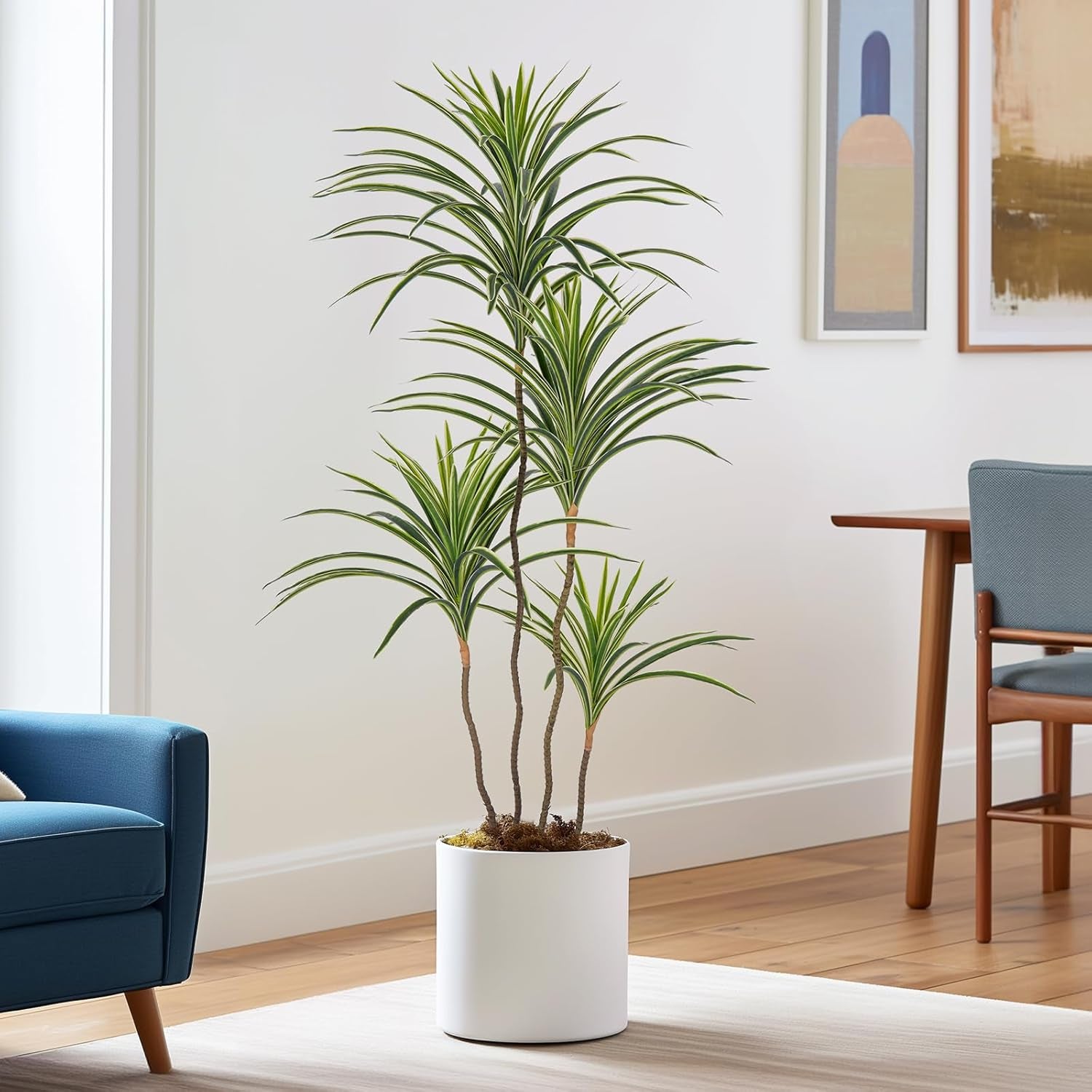 Künstliche Dracaena-Pflanzen Für Den Innenbereich, 120 Cm Hohe Künstliche Tropische Bodenpflanzen Für Den Innenbereich Hoher Künstlicher Topf Künstliche Bäume Für Die Dekoration Von Home-Office