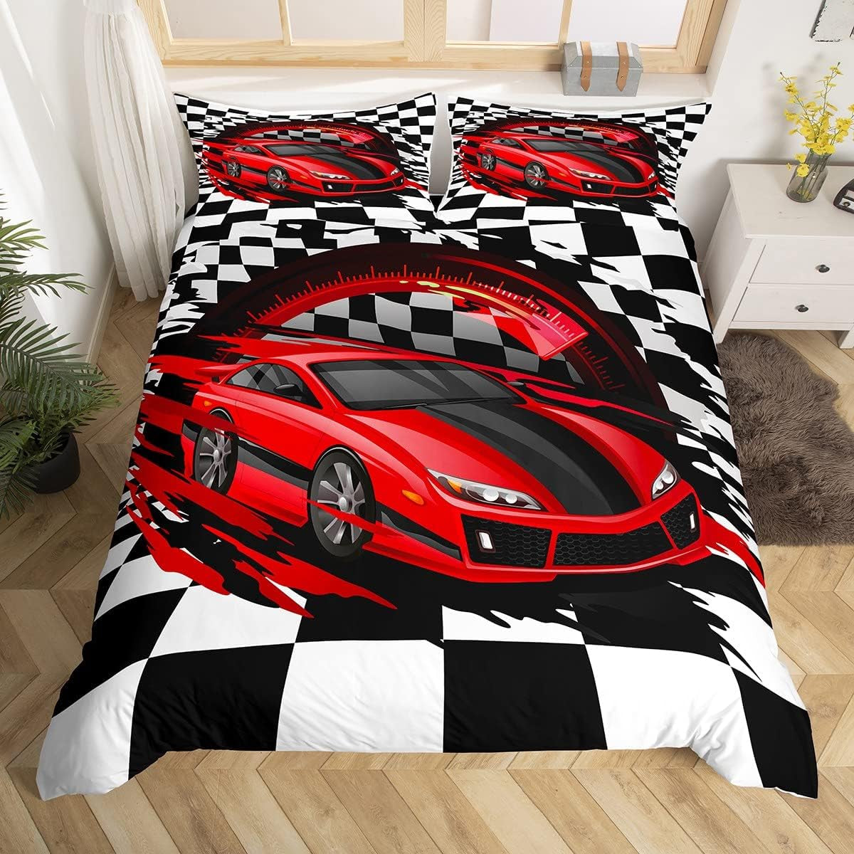 Zestaw Jungen Cartoon Auto Bedtuchen 135X200,Kinder Bau Fahrzeuge Tröster Abdeckung Für Kind Kleinkind Teens,Dinosaurier Bettbezug,Traktor Maschinerie Bagger Bettdecke Abdeckung,Lkw Autos Bedtuchen Naty Shop Multi 11 200*200+80*80*2