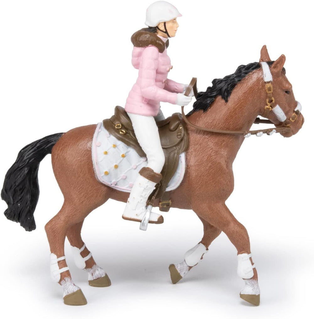 PAPO - Horse figure - Rider Fashion Winter, pasiune pentru călărie, jucărie pentru copii de la 3 ani. Action figures Naty Shop