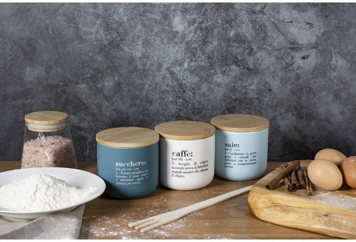 Zahărniță Victory Shades 500 ml din porțelan New Bone cu capac din bambus