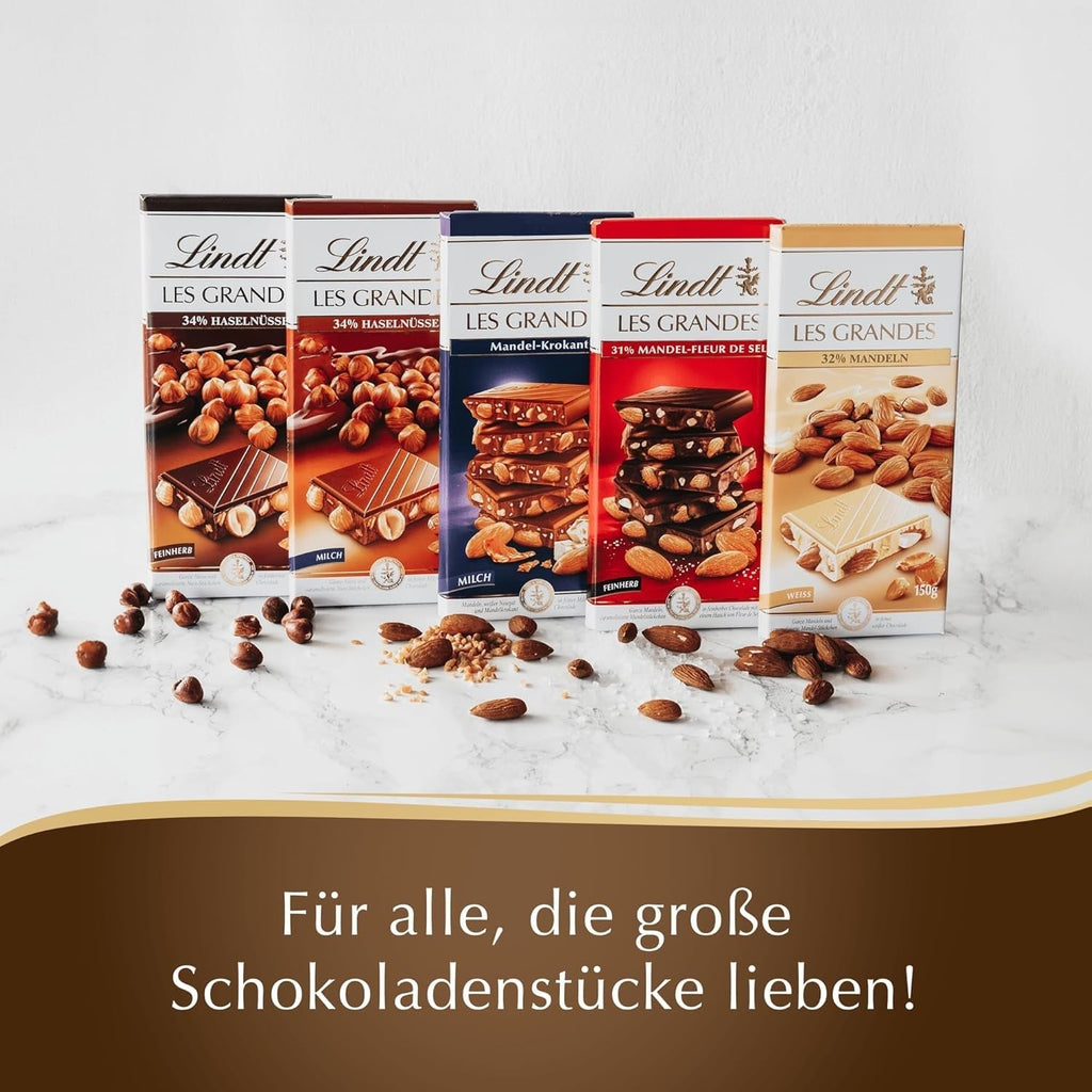 Lindt Chocolate Les Grandes Hazelnut Milk, 150 grame Bomboane de Ciocolata Naty Shop