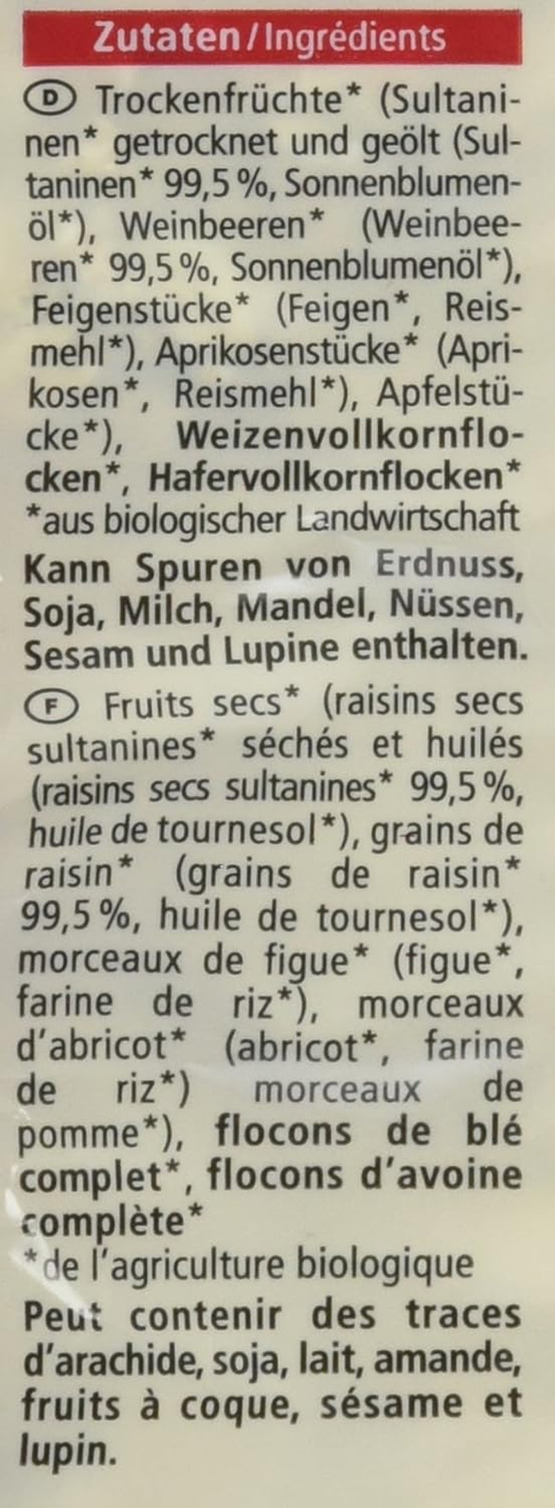 Musli z owocami bio, 750g