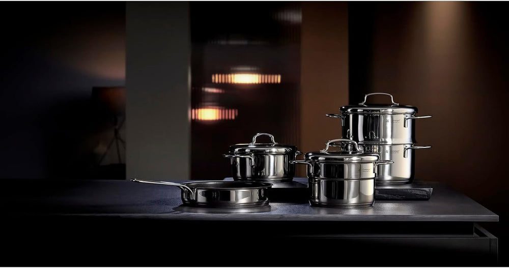 WMF Mini mała patelnia z pokrywką 18 cm, Cromargan z polerowanej stali nierdzewnej, garnki i patelnie indukcyjne Naty Shop