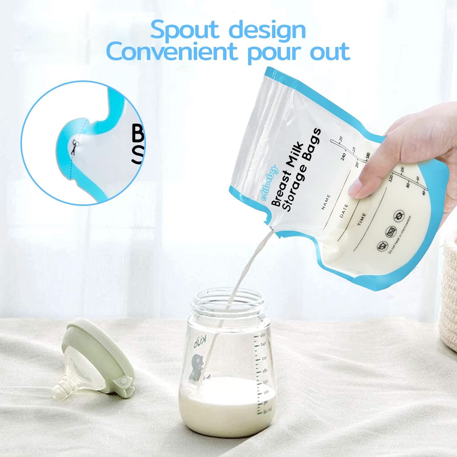 Edibaby, Worki na mleko matki, 100 sztuk, Sterylizowane, bez BPA Akcesoria Żywność i karmienie piersią Sklep Bebe Naty