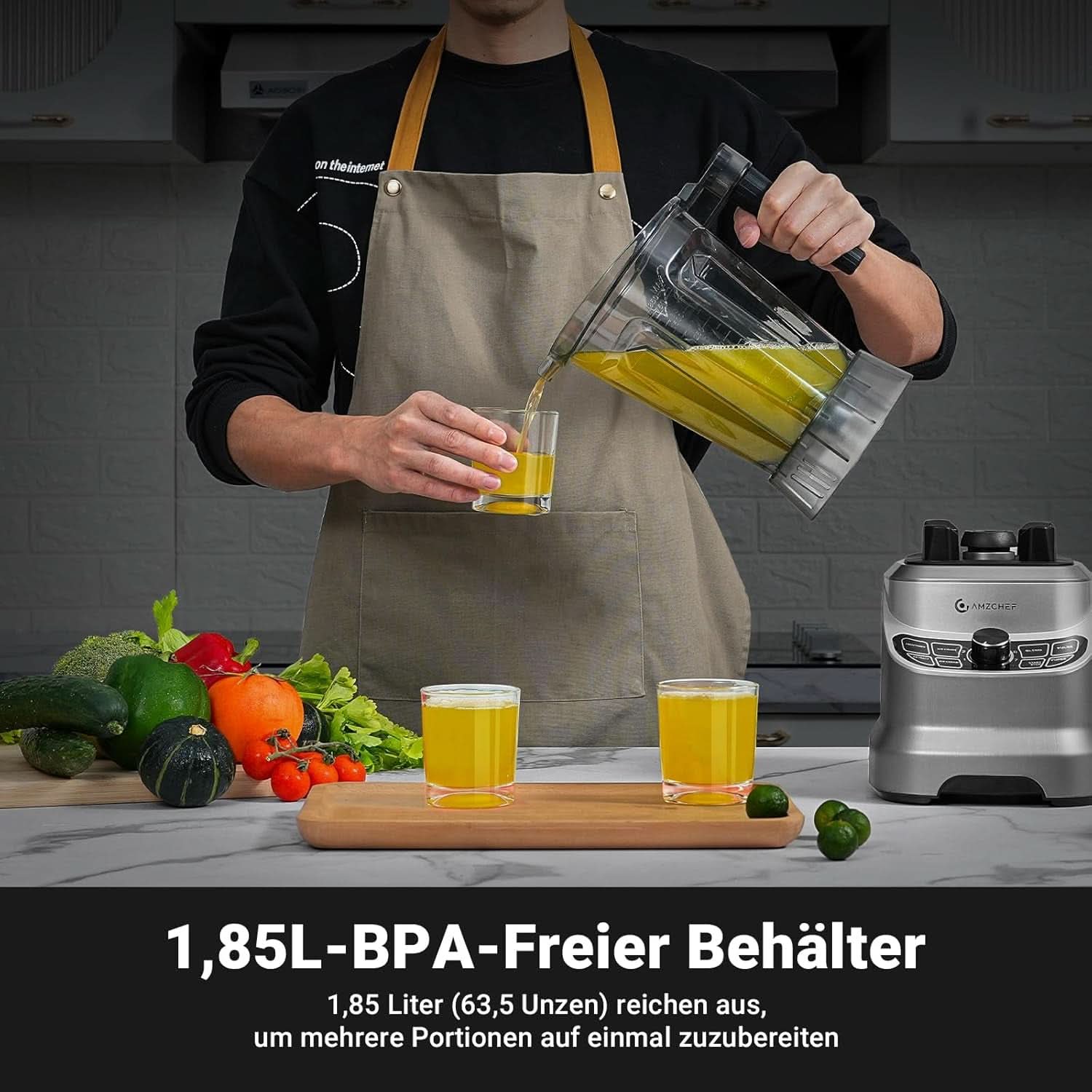 Profesjonalny blender AMZ BOSS z 8 regulowanymi prędkościami | Mikser 1800W Matka i Dziecko Naty Shop