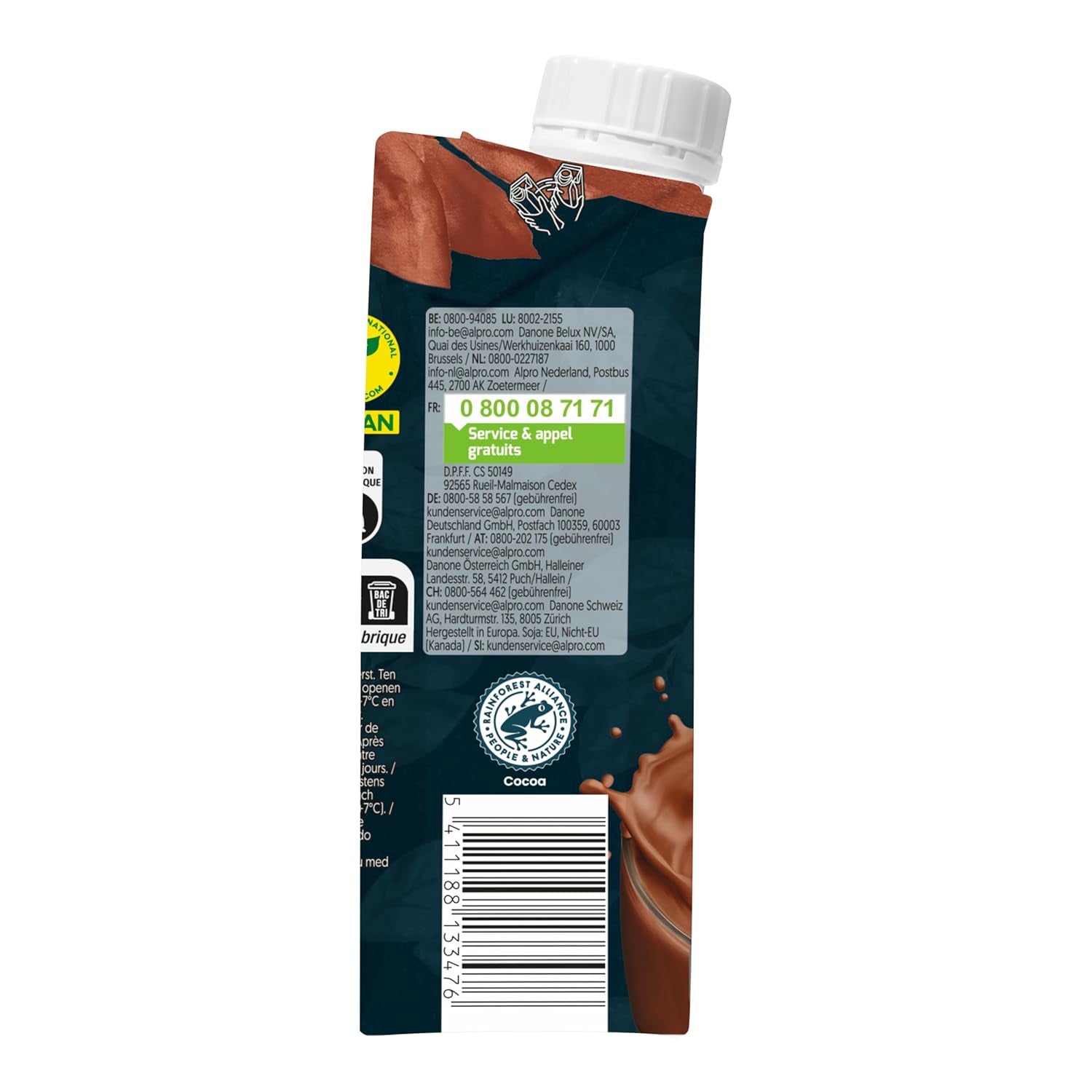 Alpro Proteindrink Schokoladengeschmack – Vegan und milchfrei – Ohne Süßstoffe – Von Natur aus lactosefrei – Reich an Balaststoffen, Calcium und Vitaminen – 15 x 250 ml – Haltbar