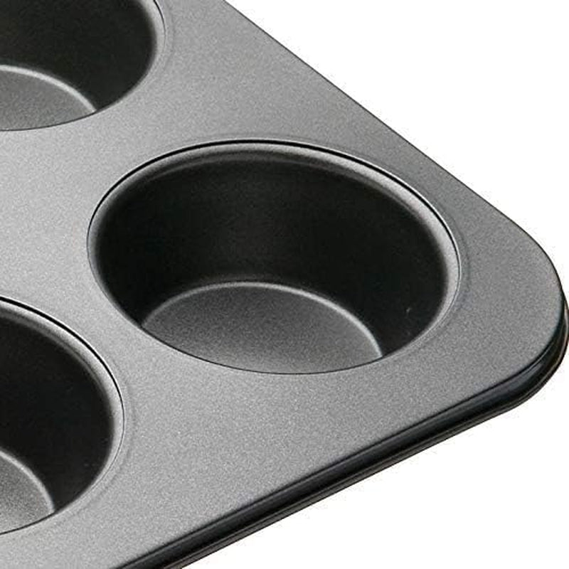 Masterclass Tiefes Muffinblech/Yorkshire Puddingform, 6-Loch-Form Mit PTFE-, PFOA- Und Bpa-Freier Antihaftbeschichtung, Robuster 1 Mm Kohlenstoffstahl, Grau, 35 X 26 Cm Formy i blachy do pieczenia Naty Shop