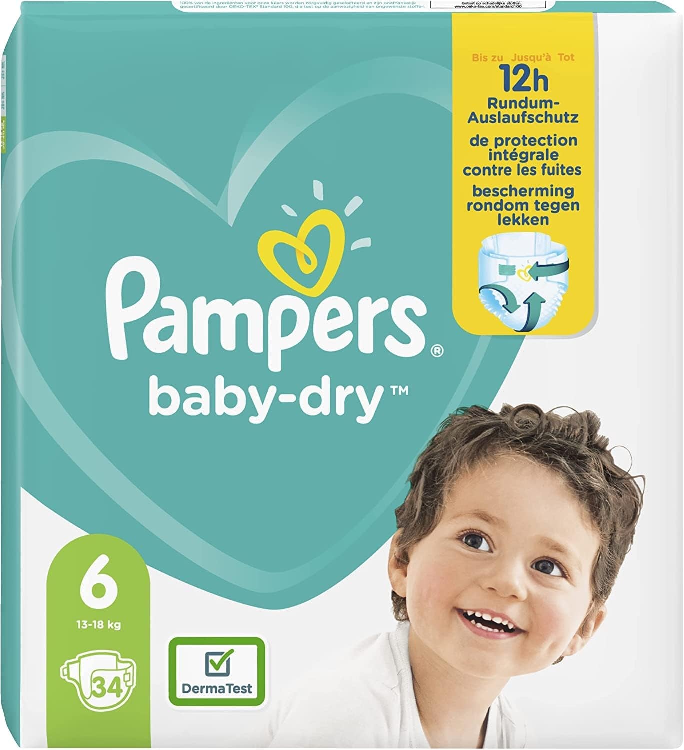 Pieluszki Pampers 81657566 Spodnie Baby-Dry, białe