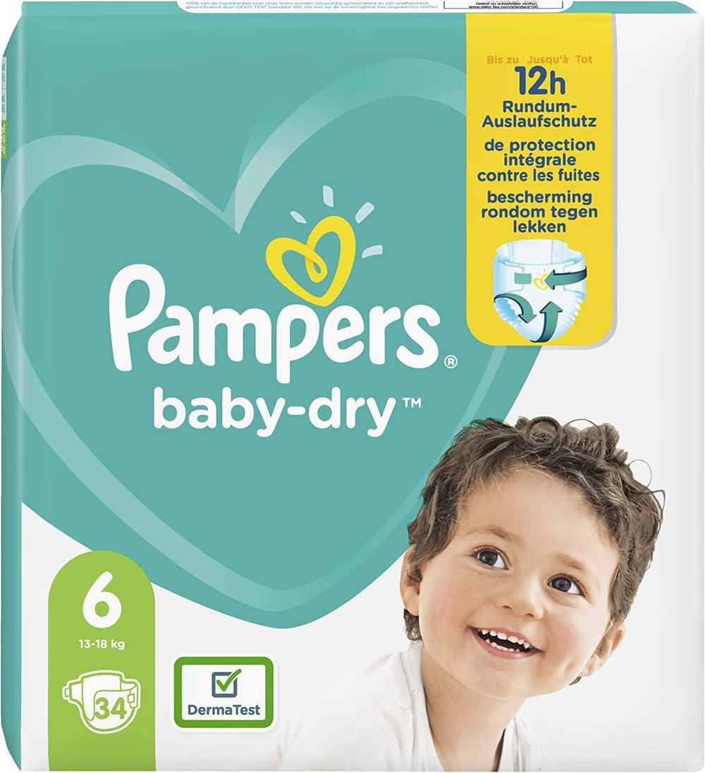 Pieluszki Pampers 81657566 Spodnie Baby-Dry, białe