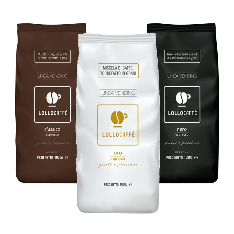 Set de degustare boabe de cafea: Negru, Clasic și Auriu 1 kg x 3