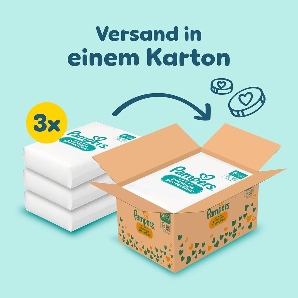 Pampers Premium Protection Rozmiar 6, 144 pieluszki, 13 kg-18 kg, nasza nr 1 ochrona skóry i wycieki