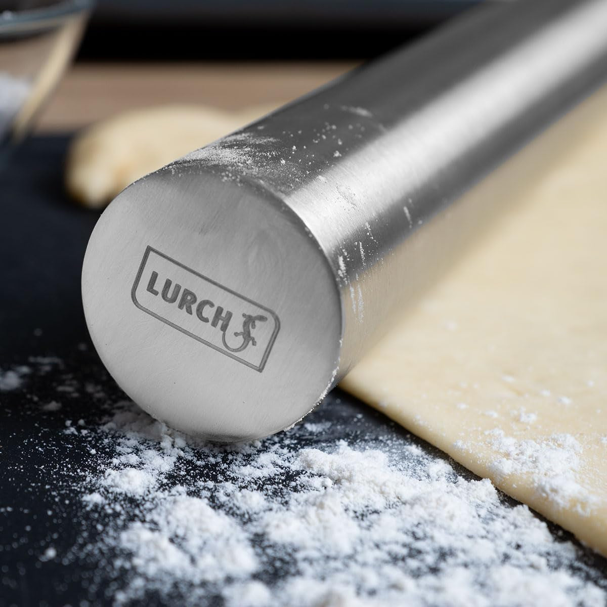 LURCH Teigrolle „Backblech” Edelstahl 18/10 26 cm