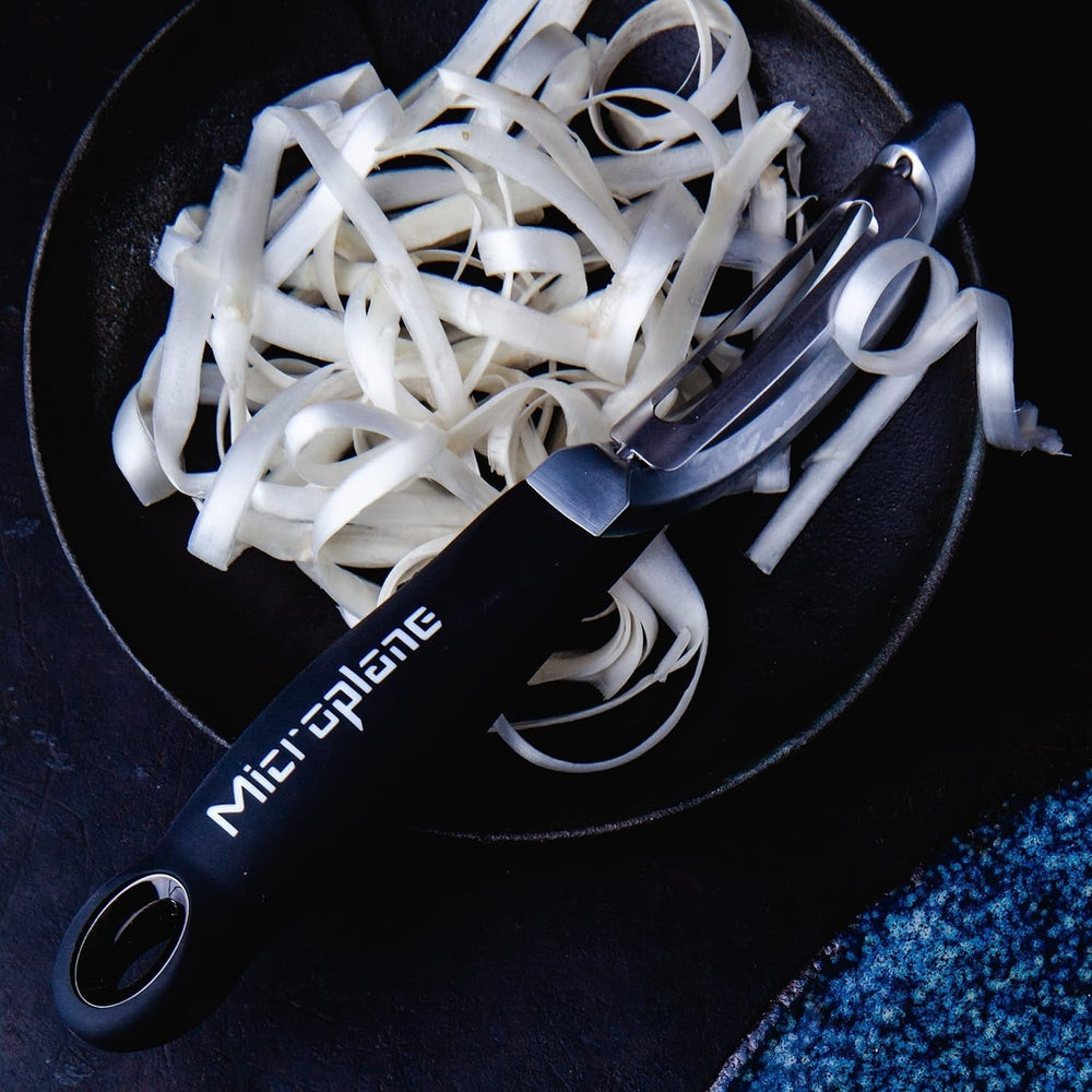 Naty Shop Microplane Profesjonalna, oburęczna obieraczka ze stali nierdzewnej z podwójnym ostrzem