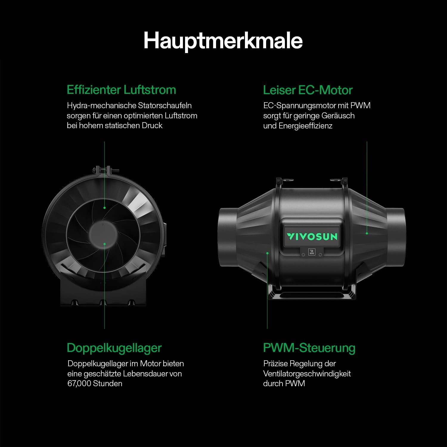 Inteligentny system uprawy VIVOSUN z lampą LED AeroLight A100SE o mocy 100 W, zintegrowanym wentylatorem obiegowym, wentylatorem kanałowym AeroZesh T4 100 mm i wydajnością 357 m3/h oraz kontrolerem GrowHub E42A do uprawy w namiotach i pomieszczeniach zamkniętych