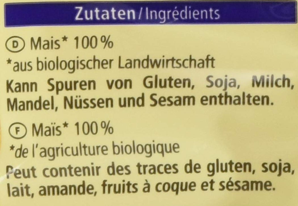 Niesłodzone organiczne płatki kukurydziane, 300g
