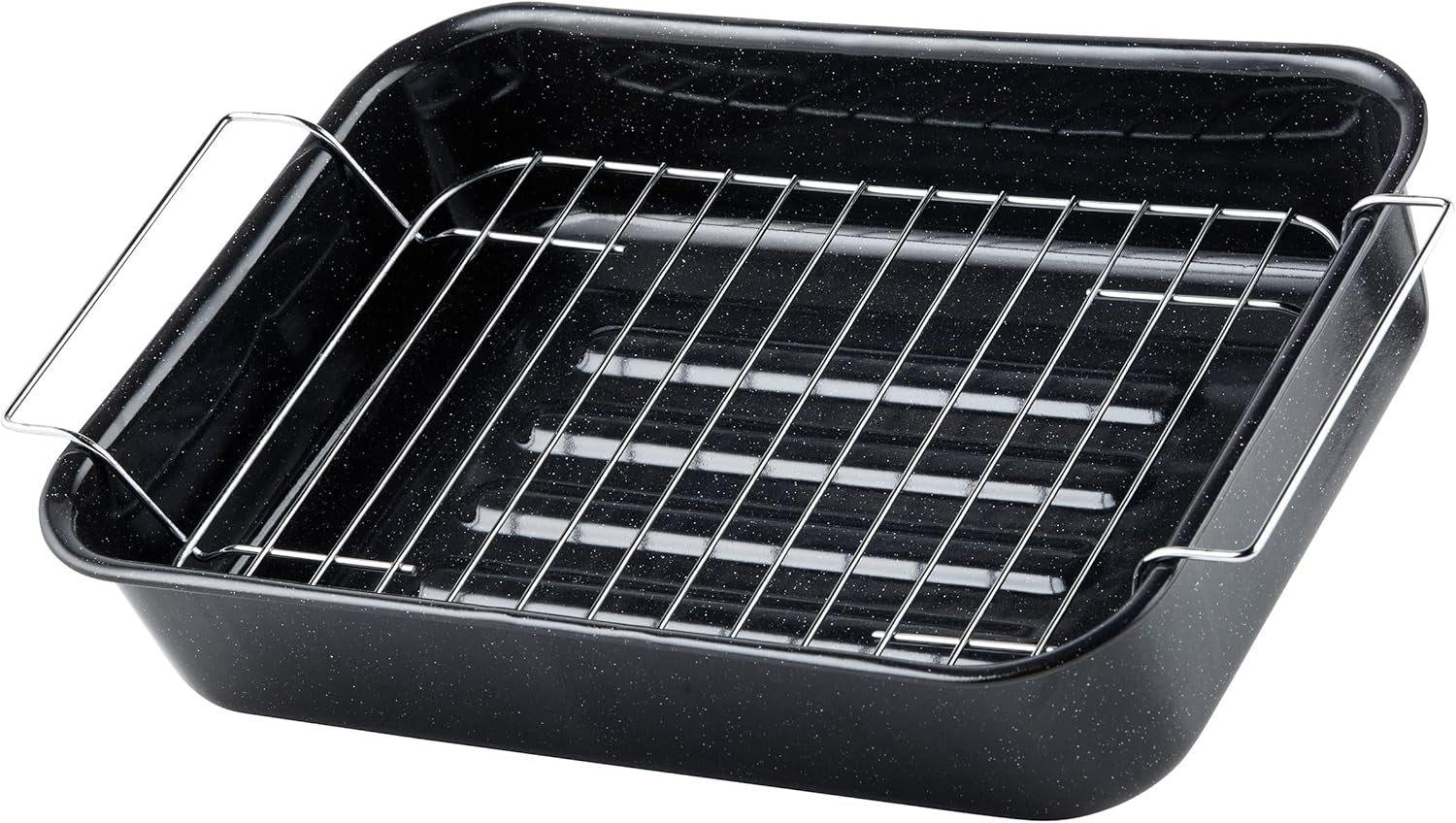 Russell Hobbs CW9161 Romano 34Cm Enamel Bräter - Mit Gitter, Rechteckige Auflaufform Mit Rost, Spülmaschinenfest Ofenform, Grill Auflaufform, Bratform Für Backofen Ofenbeständig Bis 230 Degree Formy i blachy do pieczenia Naty Shop