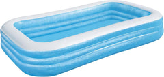 Bestway Family Pool Deluxe Prostokątny basen dla dzieci Łatwy w montażu Niebieski 305x183x56cm Nadmuchiwane materace i nadmuchiwane akcesoria 305x183x56cm Kolor