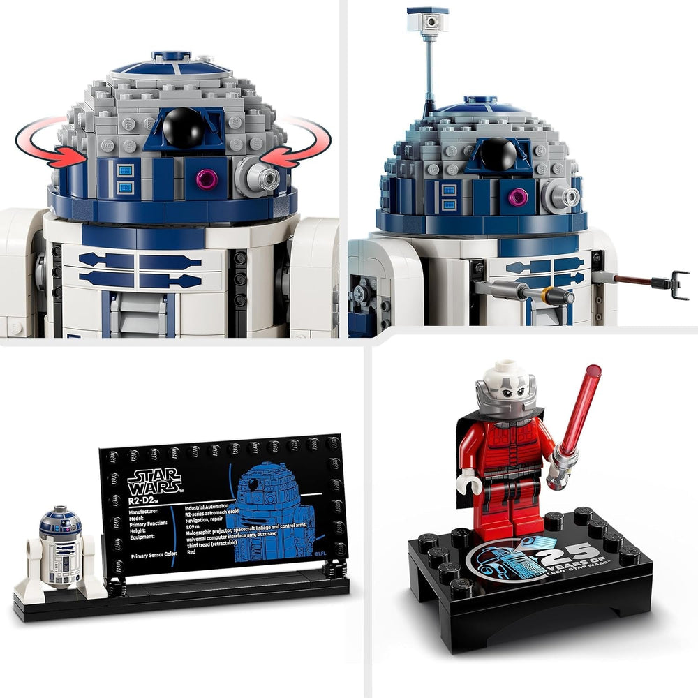 Zestaw LEGO Star Wars R2-D2 dla dzieci, chłopców i dziewcząt, figurka droida do zbudowania z minifigurką Dartha Malka z okazji 25. rocznicy i talerzem dekoracyjnym, pomysł na prezent kolekcjonerski 75379 Zestawy do budowania Kup w sklepie LEGO