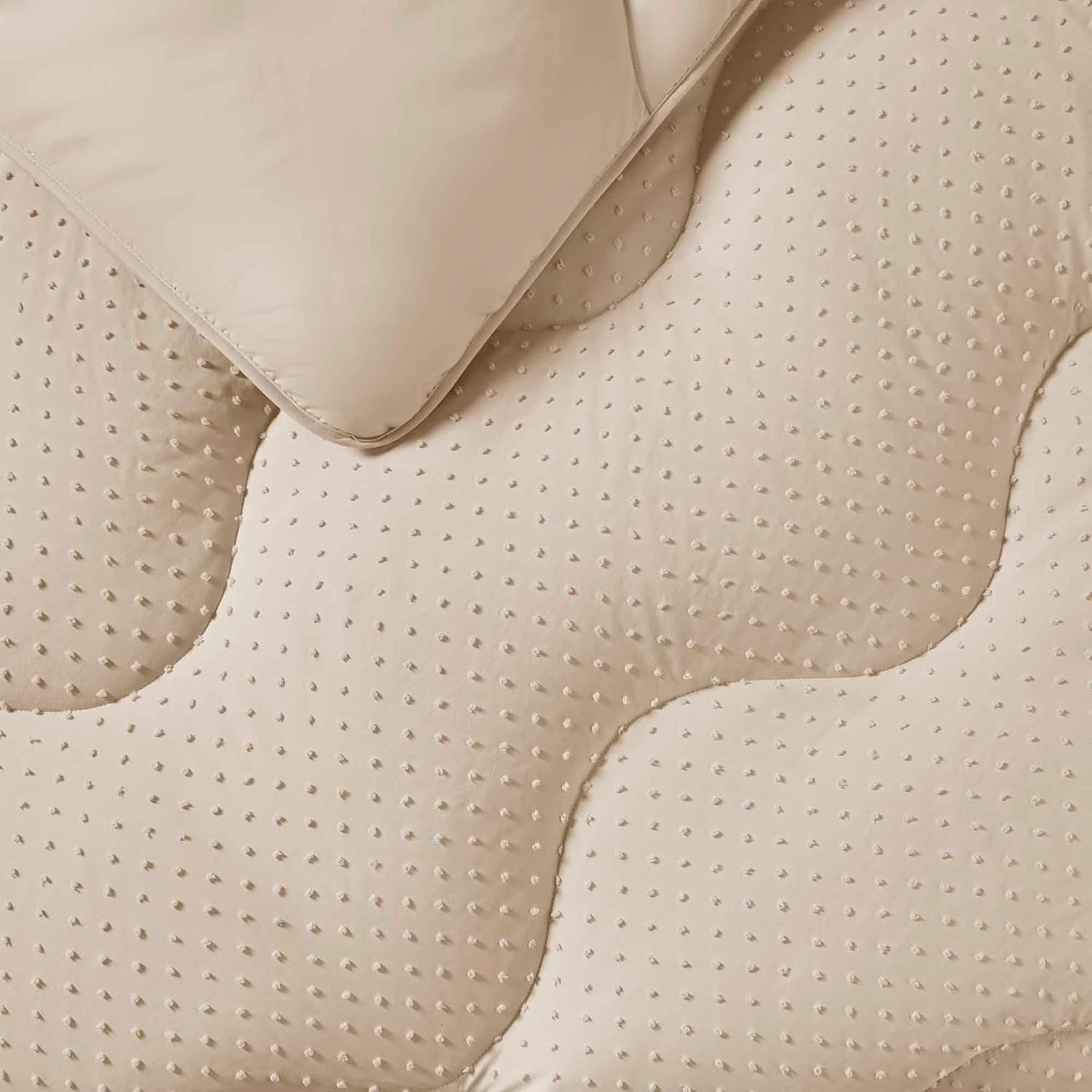 Night Lark Plapumă fără capac, 4.5 Tog, dimensiune rege, colecție Tufted Dot, lenjerie de pat de lux, hipoalergenic, lavabil la mașină, nisip cald Plapumi si pilote Naty Shop