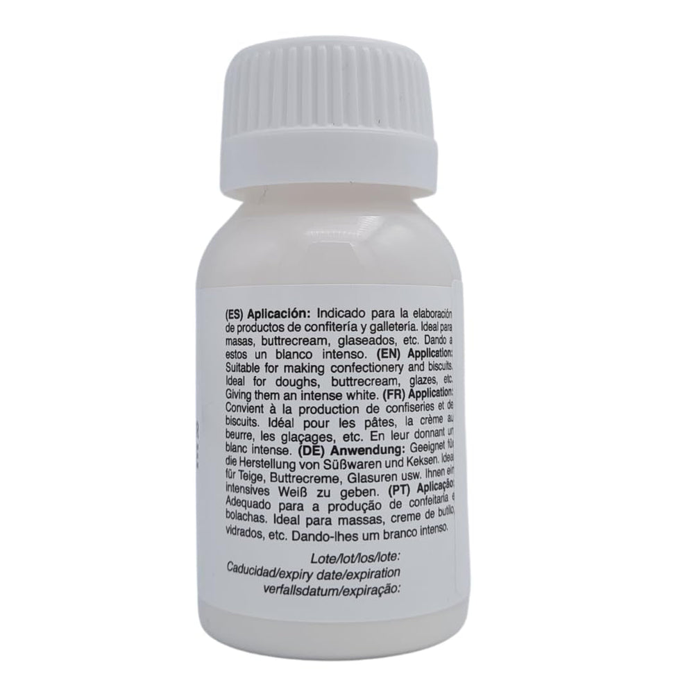 Azucren, Colorant alimentar pentru decorarea torturilor, copt, fursecuri, macaroane, culoare alb pur, colorant alimentar concentrat în formă de gel pentru cremă de unt, pastă de zahăr, glazură regală și mixuri pentru prăjituri, 60 g