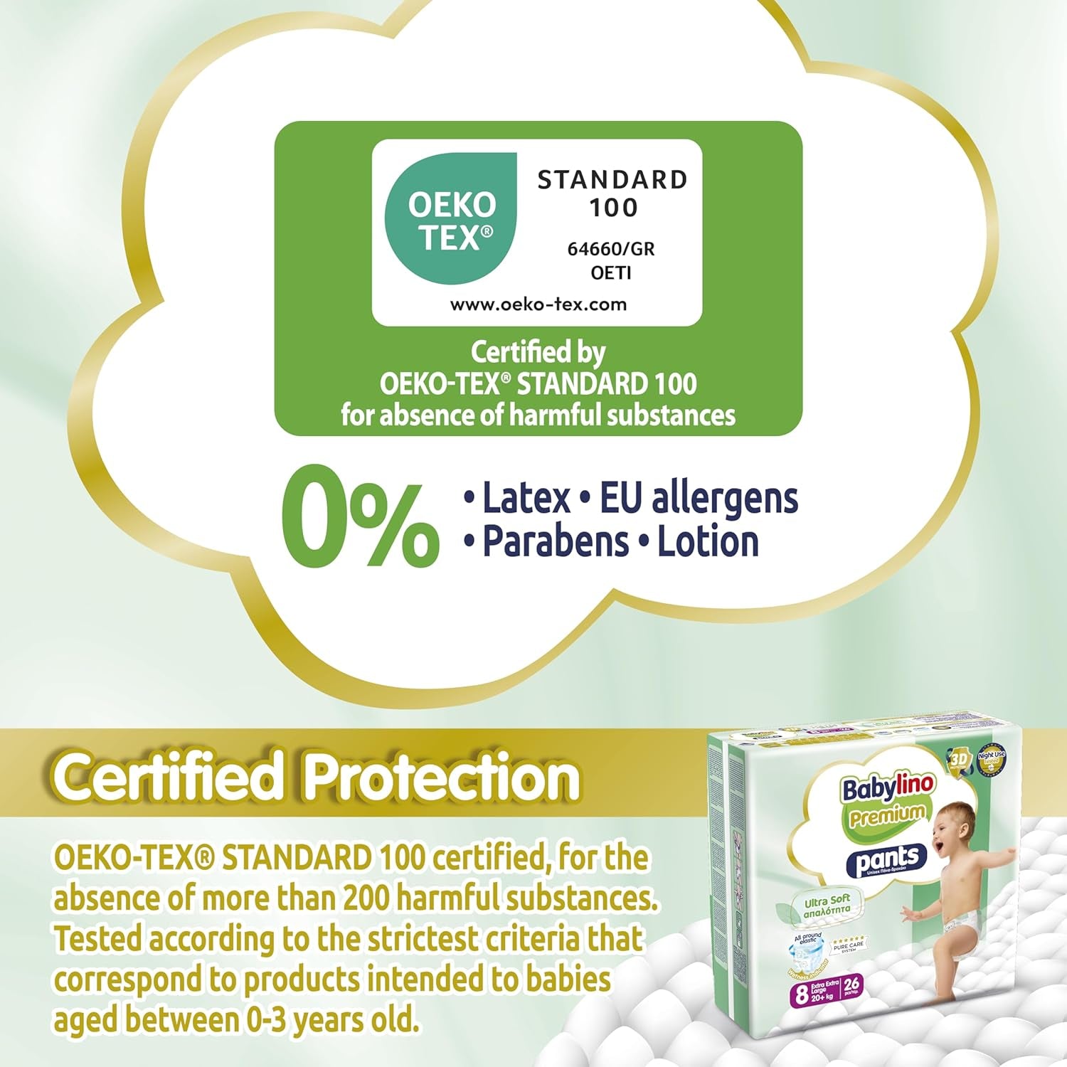 Spodnie Premium rozmiar 8 z ultramiękkim filtrem, XXL (20+ kg), 104 sztuki