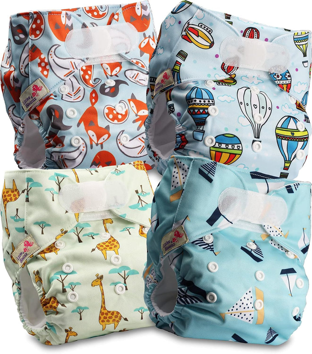 Pieluszka wielokrotnego użytku Littles and Bloomz FLV2-0602, standardowe zapięcie na rzep, 6 pieluszek