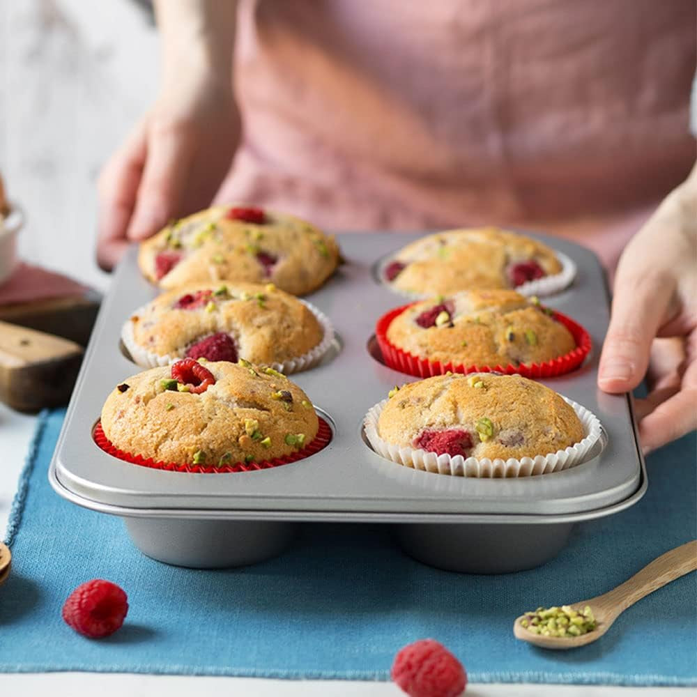 Blacha 6 Jumbo Muffins Ø 9 Cm - 34 X 22 X 4,5 cm Formy i blachy do pieczenia Naty Shop
