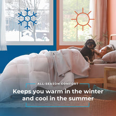 Kołdra całoroczna Linenspa - pojedyncza kołdra z mikrofibry 10,5 Tog - Oeko-Tex, kołdra alternatywna z puchem, biała Kołdry i kołdry Naty Shop