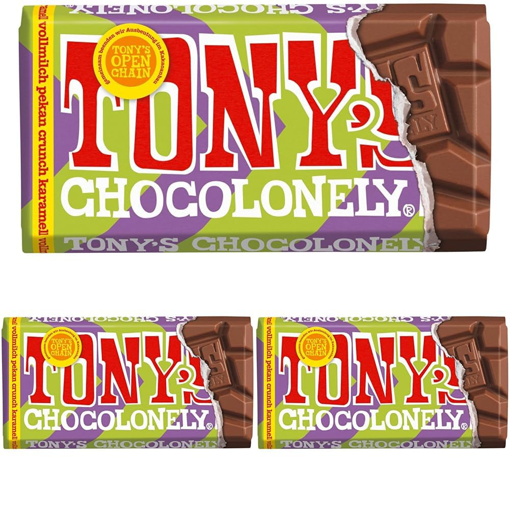 Tony's Chocolonely - Ciemna czekolada z migdałami i solą morską 90g