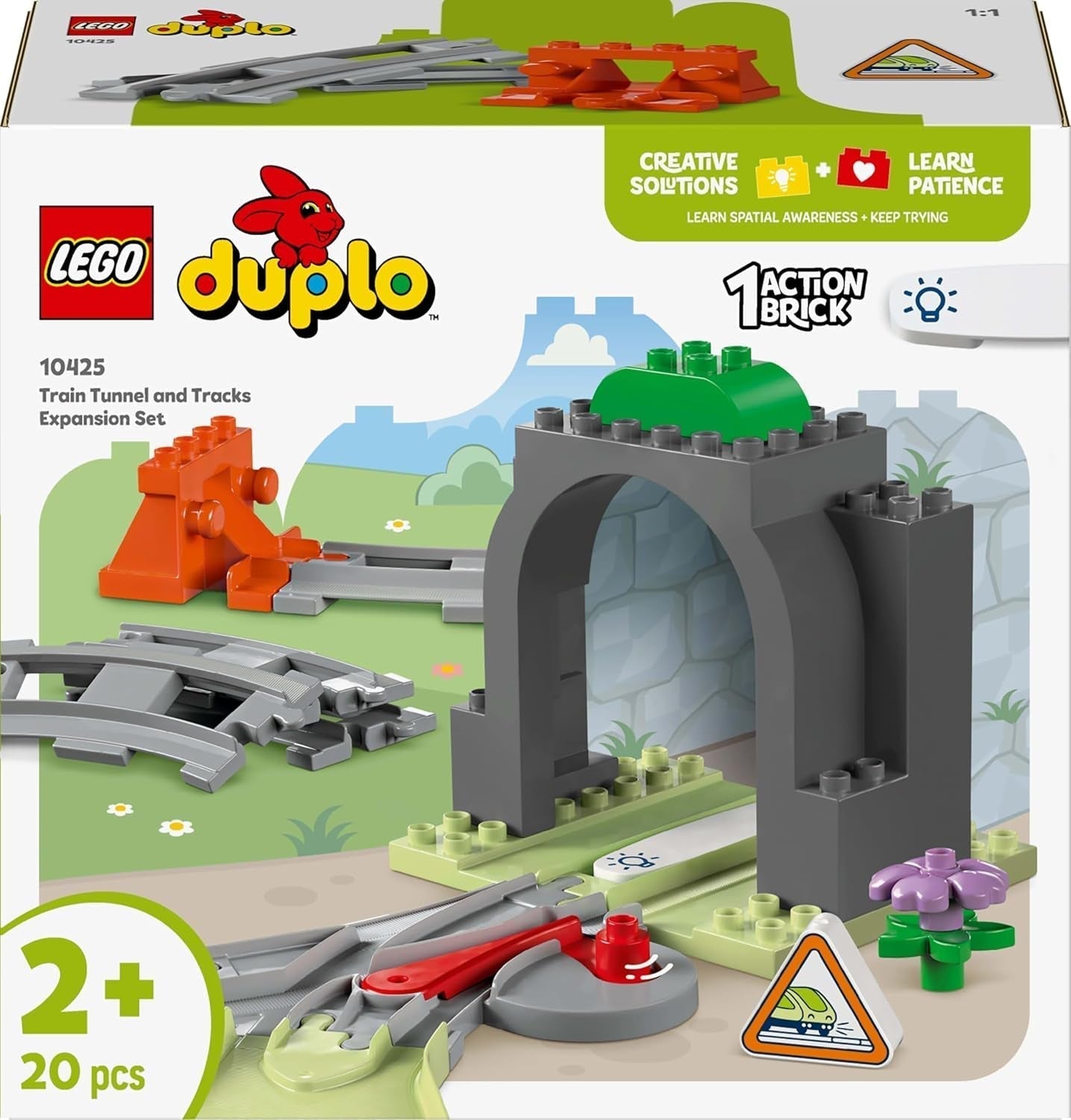 LEGO DUPLO Town Railway Tunnel And Tracks - Set de expansiune, cadou pentru copii mici, încurajează dexteritatea, set de joacă pentru fanii vehiculelor de la 2 ani, jucărie de învățare creativă 10425 Seturi de constructie Besuche den LEGO-Store